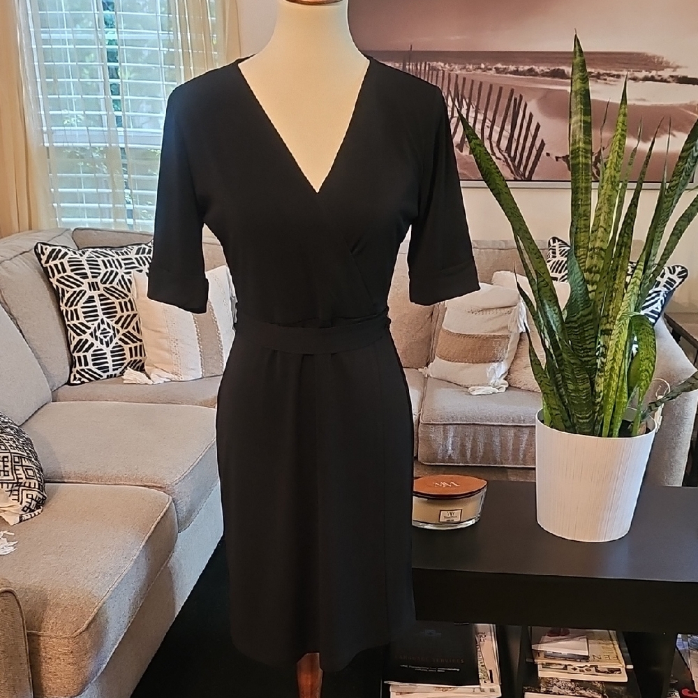 Apt 9 Classic Black Midi Dress S